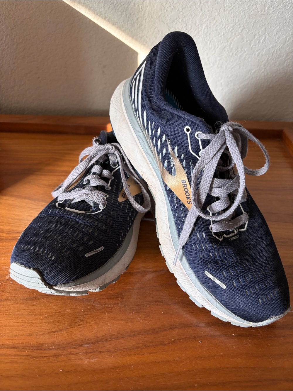 Brooks Ghost 13 Men’s Navy and Light Gray Running Sneakers